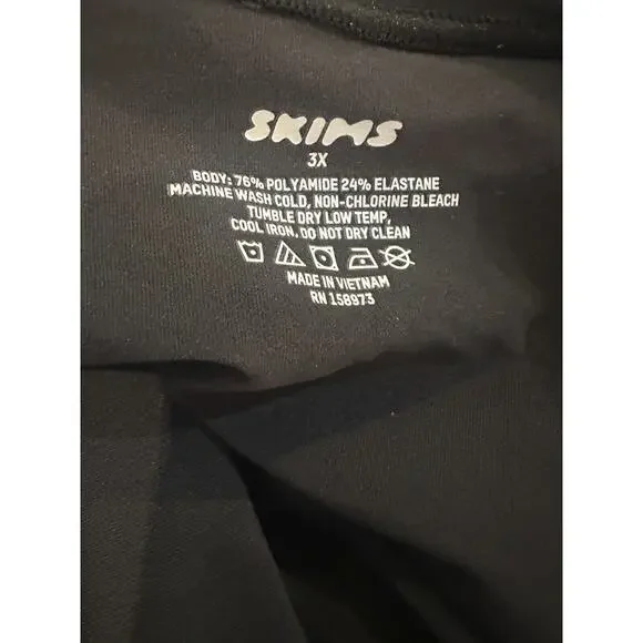 SKIMS Fits Everybody Turtleneck Top Black Onyx Stretch Skims Womens Plus Size 3X - Picture 10 of 11